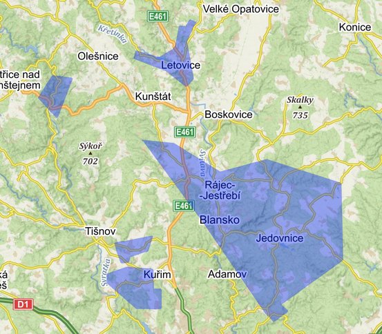 Mapa pokrytí